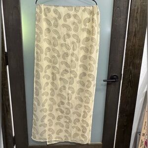Paisley Print Cream Scarf